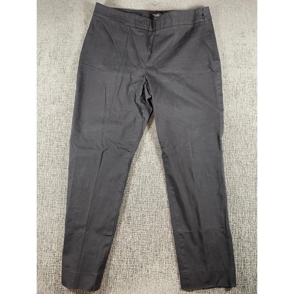 Talbots Classic Side Zip Black Straight Leg Ankle Pants Womens 14‎ Office Wear